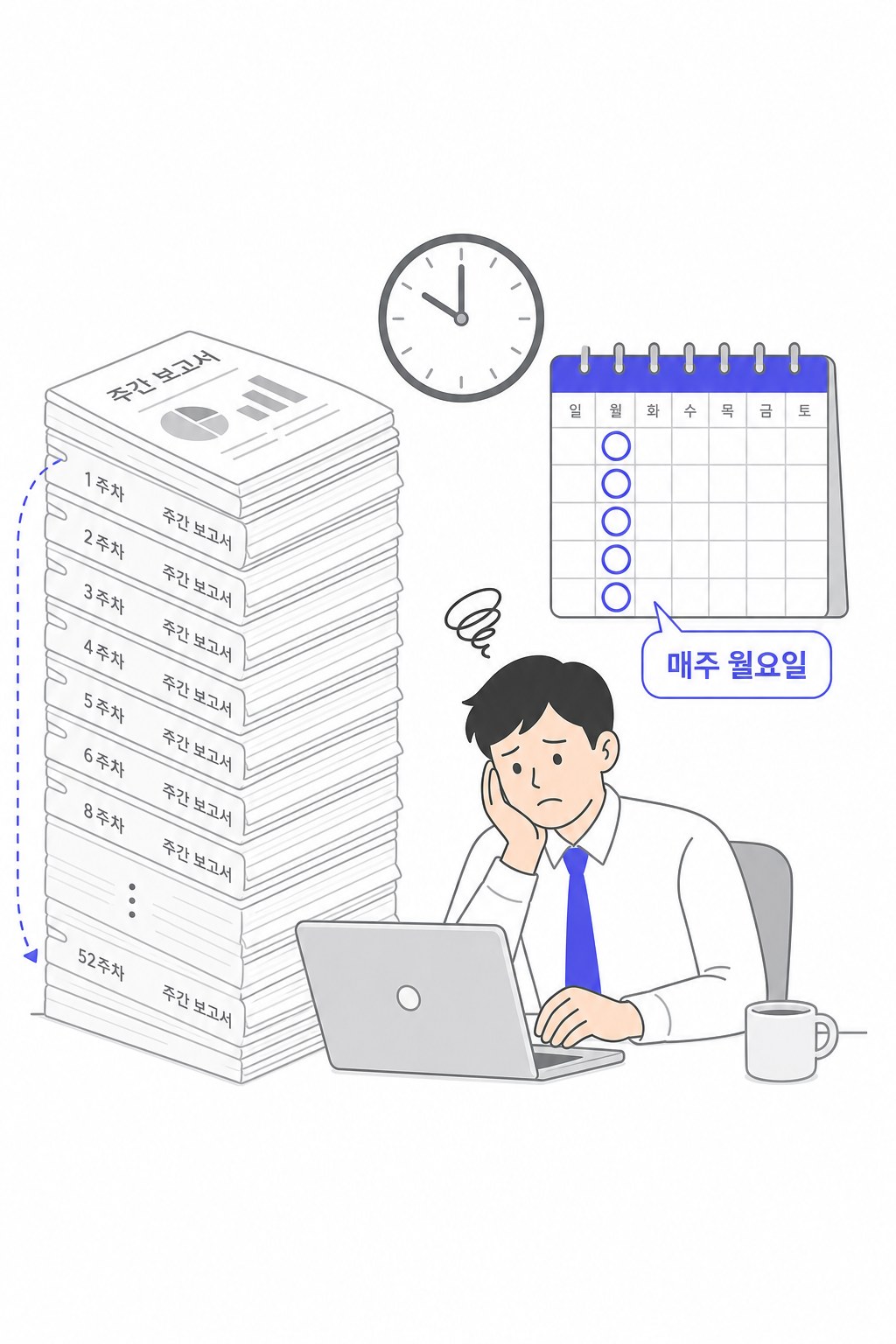 매주 쌓이는 같은 보고서, 반복되는 시간