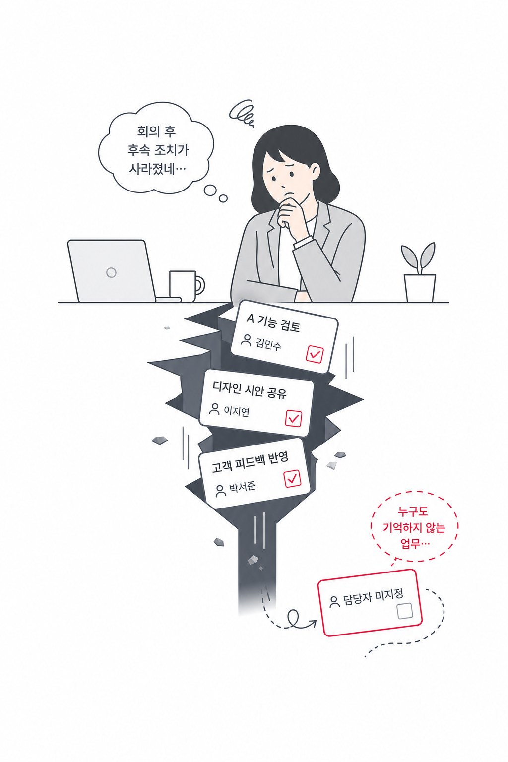 담당도 마감도 없이 붕 떠버린 회의 할 일