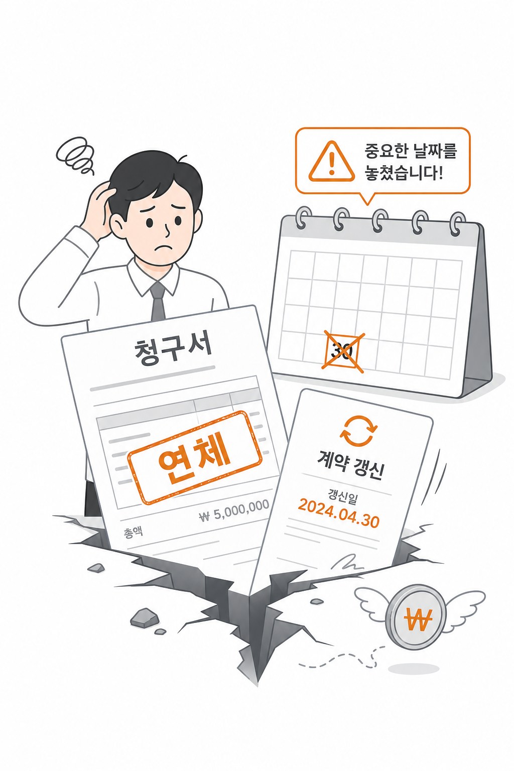 크랙 사이로 빠져나가는 놓친 마감과 미수금