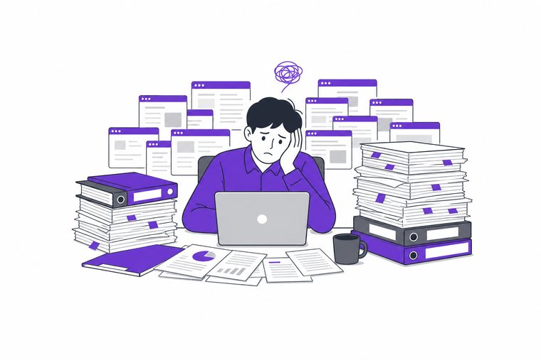 관심 주제 자료를 모으기만 하고 읽지 못해 쌓아 두는 담당자