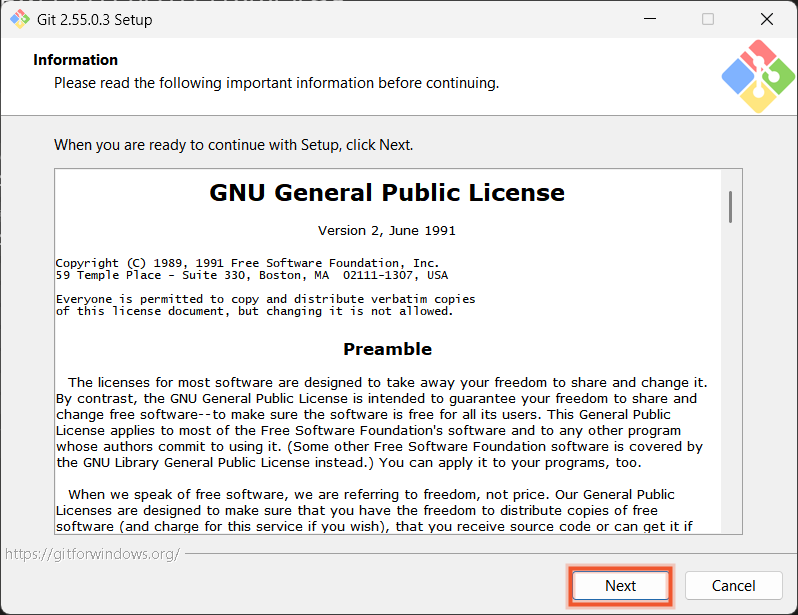 Git for Windows 설치 마법사